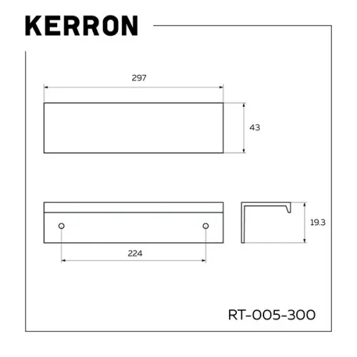 Ручки мебельные разные ручка kerron rt-005 торцевая, 300мм, черный матовый
