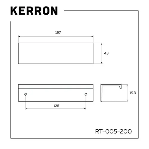 Ручки мебельные разные ручка kerron rt-005 торцевая, 200мм, черный матовый