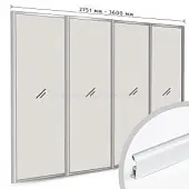 Комплекты анодированного профиля компл. профиля-купе slim оптима на 4 двери (ширина шкафа 2751-3600 мм), серебро