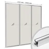 Комплекты анодированного профиля компл. профиля-купе н-образный рамир на 3 двери (ширина шкафа 2751-3600 мм), серебро