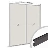 Комплекты анодированного профиля компл. профиля-купе slim оптима на 2 двери (ширина шкафа 1401-1800 мм), черный