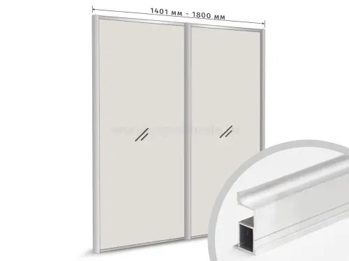 Комплекты профиля серии SLIM, FIT комплект профиля-купе fit на 2 двери (ширина шкафа 1401-1800 мм), матовое серебро