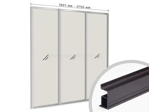 Комплекты профиля серии SLIM, FIT комплект профиля-купе fit на 3 двери (ширина шкафа 1801-2750 мм), чёрный
