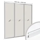 Комплекты анодированного профиля компл. профиля-купе slim оптима на 3 двери (ширина шкафа 1801-2750 мм), серебро